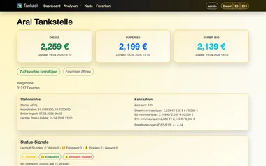 Screenshot von Tanken Dresden