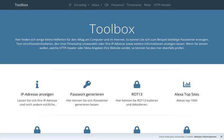 Screenshot von Toolbox