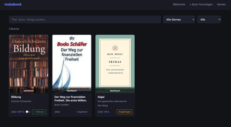Screenshot von Mobabook
