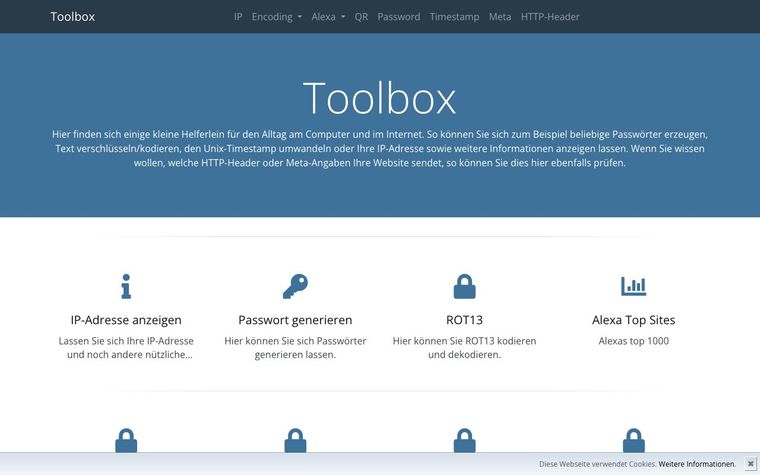 Screenshot von Toolbox